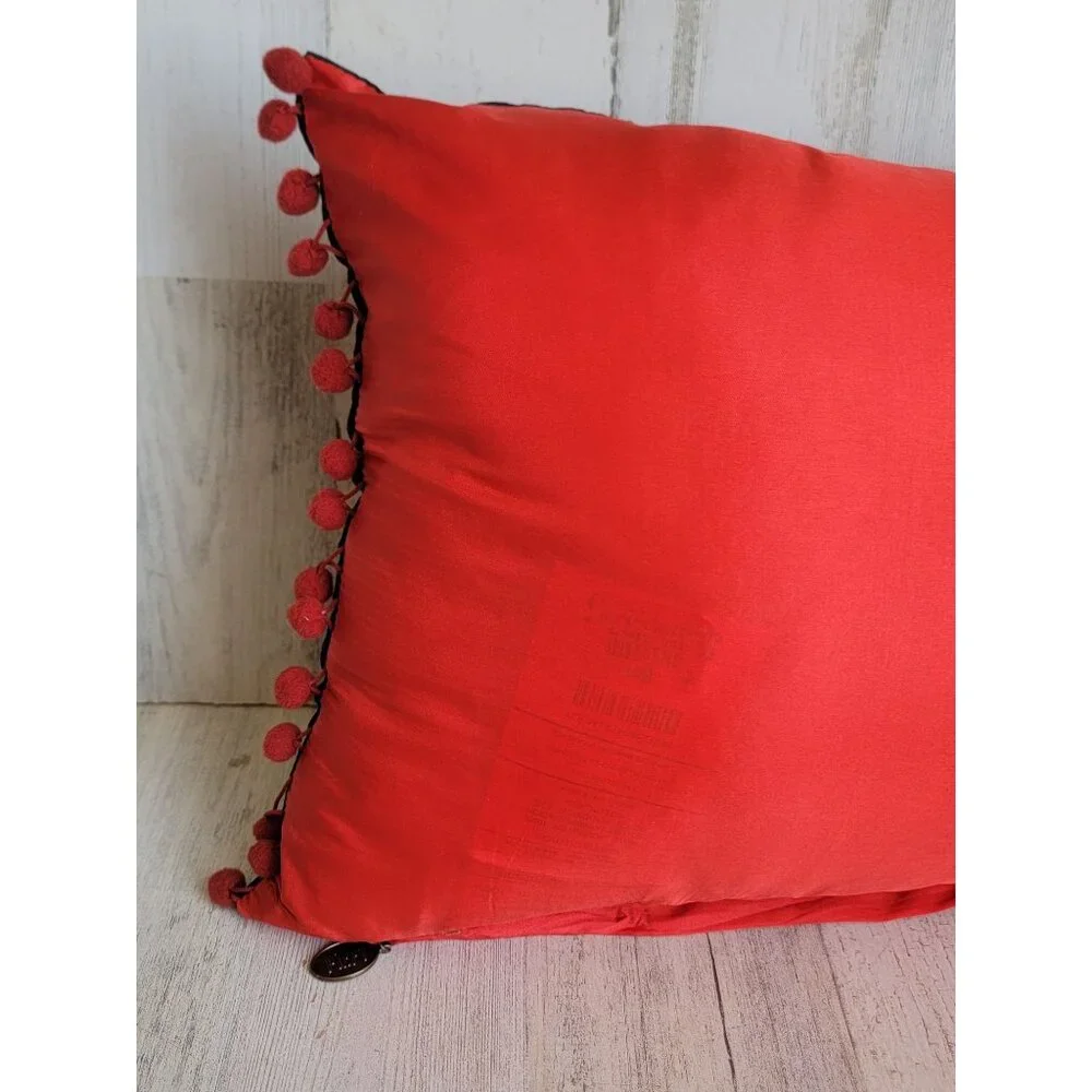 Pier One rectangle flower pom‎ pom pillow decor